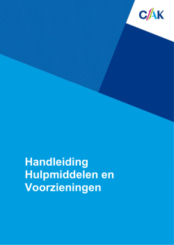 Handleiding Hulpmiddelen en Voorzieningen