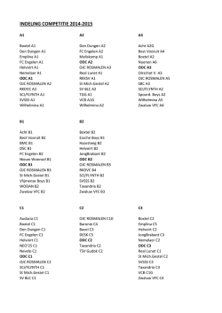INDELING COMPETITIE 2014-2015