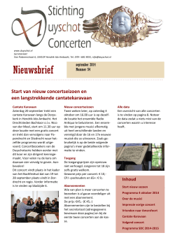 Nieuwsbrief - Stichting Duyschot Concerten