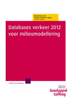 Databases verkeer 2012 voor milieumodellering