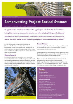 Samenvatting Project Sociaal Statuut