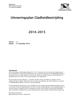 Uitvoeringsplan gladheidsbestrijding gemeente Utrecht