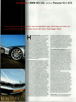 I BMW M3 CSL versus Porsche 911 GT3