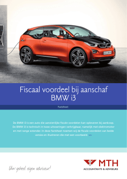 Fiscaal voordeel bij aanschaf BMW i3