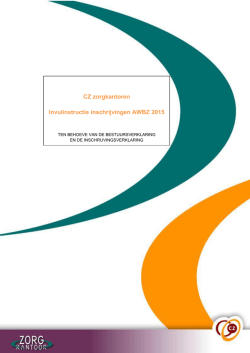 Invulinstructie inschrijvingen AWZ 2015