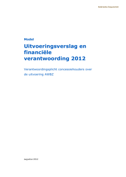 Model Uitvoeringsverslag - Nederlandse Zorgautoriteit