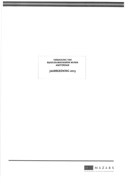 Jaarrekening Vereniging van Rijksmusea 2013