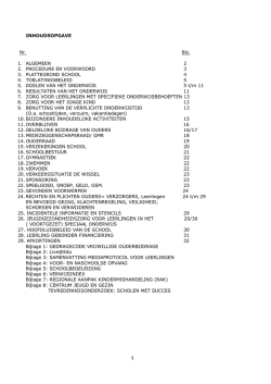 INHOUDSOPGAVE Nr. Blz. 1. ALGEMEEN 2 2