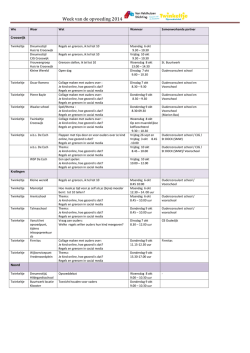 Planning Week van de Opvoeding, alle locaties
