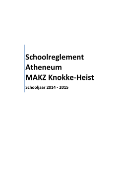 Schoolreglement Atheneum MAKZ Knokke