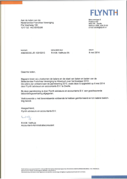 Jaarverslag penningmeester