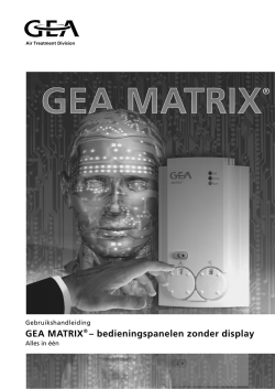 GEA MATRIX – bedieningspanelen zonder display