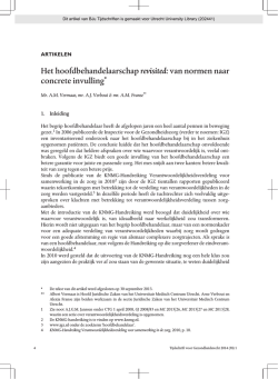 Het hoofdbehandelaarschap revisited: van normen naar