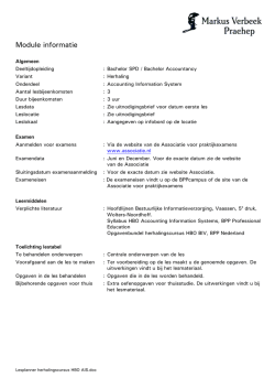 Module informatie - Markus Verbeek Praehep