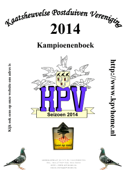 Kampioenenboek 2014 - Kaatsheuvelse Postduiven Vereniging