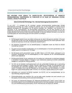 ICE lanceert beursgang Euronext