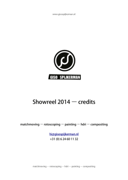 Showreel 2014 – credits