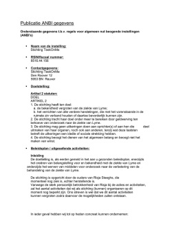 Publicatie ANBI gegevens