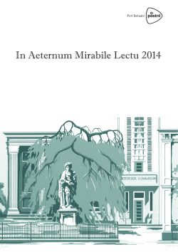 In Aeternum Mirabile Lectu 2014