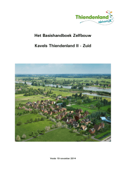 Basishandboek Zelfbouw - Kavels in Thiendenland Schoonhoven