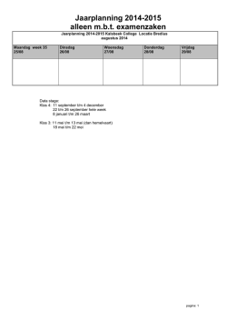 Jaarplanning klas 4BKT