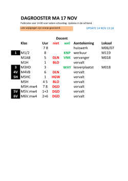 DAGROOSTER MA 17 NOV
