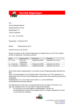Aan: Kantoor Staatsbosbeheer Staatsbosbeheer Veluwe