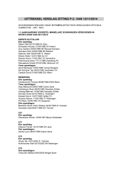 Verslag van het Provinciaal Comité van 13/11/2014