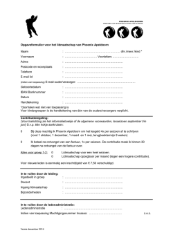 Inschrijfformulier nieuwe leden 2014