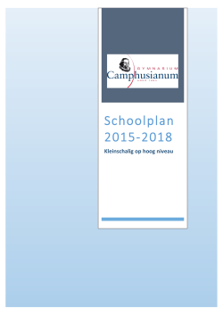 Schoolplan 2015-‐2018 - Gymnasium Camphusianum Gorinchem