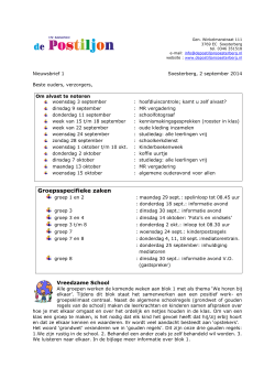 Nieuwsbrief 1 – 2-9