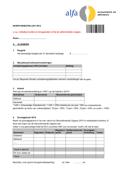 Inventarisatielijst rundvee schapen 2014