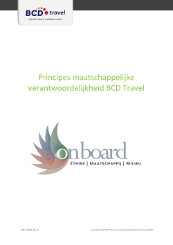 Principes maatschappelijke verantwoordelijkheid BCD Travel