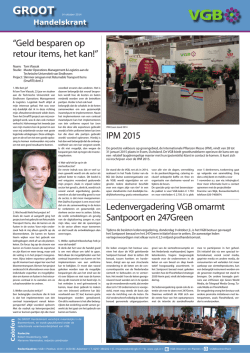IPM 2015 &ldquo;Geld besparen op retour items, het kan