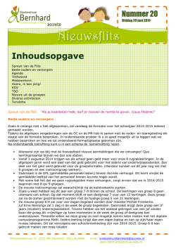 Inhoudsopgave - Kindcentrum Bernhard Steenwijk