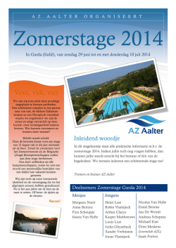 Infobrochure Zomerstage Garda 2014 Oostende