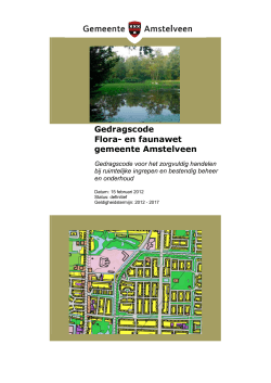 Gedragscode Flora- en faunawet gemeente Amstelveen