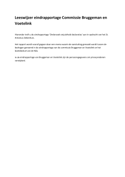 Leeswijzer eindrapportage Commissie Bruggeman en Voetelink