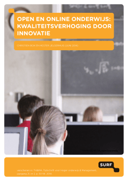Open en Online Onderwijs: kwaliteitsverhOging dOOr innOvatie