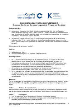 SAMENWERKINGSOVEREENKOMST LEERPLICHT Gemeente