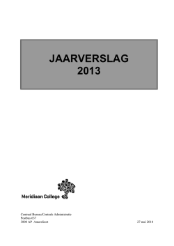 JAARVERSLAG 2013 - Meridiaan College
