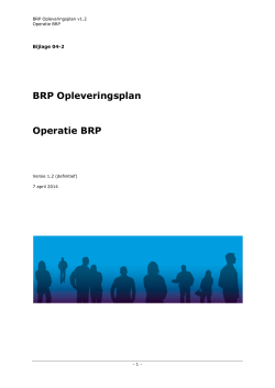 BRP Opleveringsplan Operatie BRP
