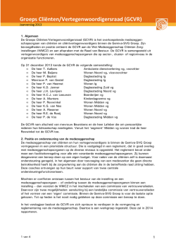 Groeps Cli&euml;nten/Vertegenwoordigersraad - Gemiva