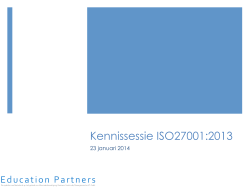 Kennissessie ISO27001:2013