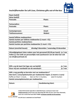 Inschrijfformulier De Loft Lisse, Christmas gifts out-of-the-box