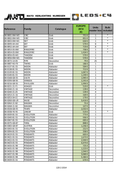 Reference Family Catalogue EUROPE 2014 (€) Units master box