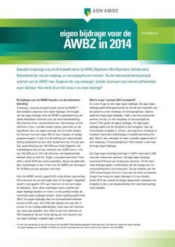 eigen bijdrage voor de AWBZ in 2014