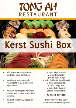 Kerst Sushi Box - Restaurant Tong AH