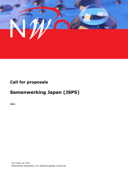 Samenwerking Japan (JSPS) | call for proposals