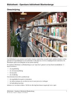 Bibliotheek - Openbare bibliotheek Blankenberge Omschrijving